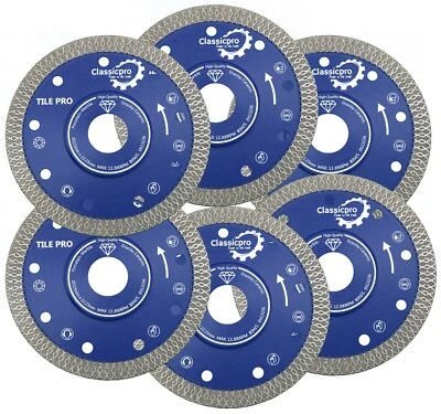 6x Porcelain Tile Turbo Diamond Dry Cutting blade/Disc Grinder wheel 115mm 4.5"