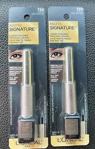 2x Delineador de ojos líquido L'Oreal Matte Signature 720 gris 2,25 ml todo el día - Imagen 1 de 2