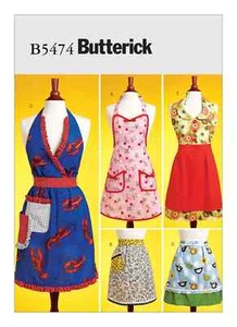 Butterick sewing pattern 5474 Misses 8-18 Half Skirt or Full Aprons Waist Ties - Picture 1 of 10