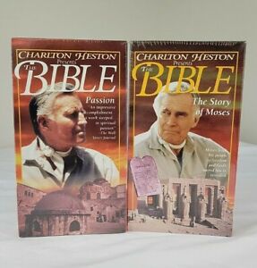 Charlton Heston The Bible Passion Moses VHS Tape Christian New Sealed Lot of 2