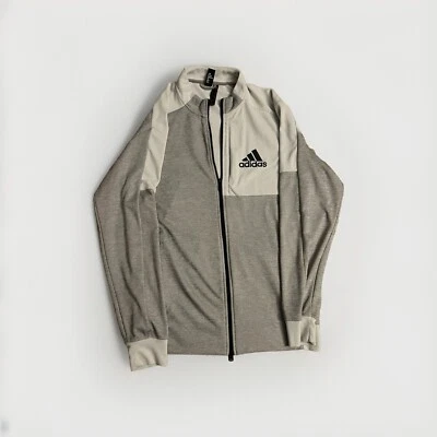 Adidas masculino cinza e branco leve com zíper - Tamanho médio - Imagem 1 de 4