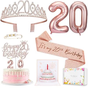 8pcs 20th Birthday Decorations for Women Girls Including 20 year old Birthday... - Picture 1 of 7