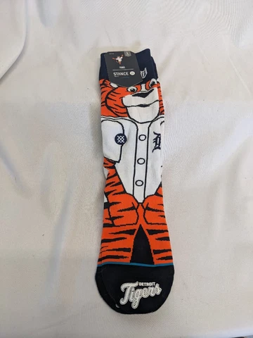 STANCE Detroit Tigers MLB Character Crew Socks Adult Size Large L Paws The Tiger Cover