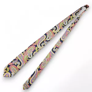 David Donahue Silk Necktie Wild Multicolor Paisley 60" L - 3.25" W Handmade USA - Picture 1 of 8