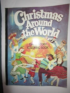 Vintage Riesen Geschichte Malbuch Weihnachten auf der ganzen Welt $10 Versand - Bild 1 von 8
