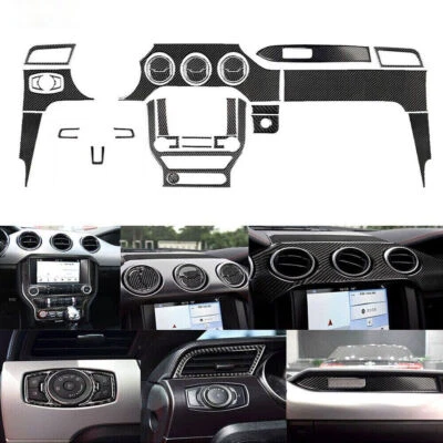 32Pcs Carbon Fiber Full Interior Kit Cover Trim For Ford Mustang 2015-2019 Foto 1 de 4