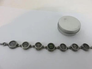 Bracciale chiave macchina da scrivere vintage nero e verde 7 1/2" - Foto 1 di 8