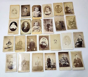 Nachlass Lot 25 seltene Rarität CDV Fotos Jungen junge Männer männliche Geschwister Bürgerkrieg Ära - Bild 1 von 12