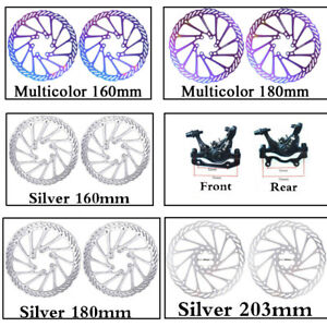 Mechanical Disc Brake MTB Bike Cycling Bicycle Front＆Rear Caliper 160mm Rotors