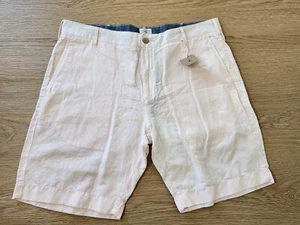 Faherty Shorts Mens 34 (Actual 36) Linen Malibu Pink Preppy Golf Pockets Resort - Picture 1 of 10