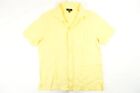 CLUB ROOM LUXURY YELLOW LARGE SHORT SLEEVE 100% LINEN BUTTON FRONT SHIRT MENS 