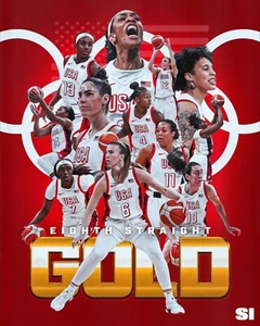 Paris 2024 Olympics Team USA Women's Basketball Gold Collage 8x10 Photo - Picture 1 of 1