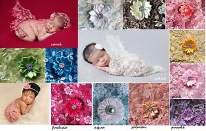 DIVINE Baby Headband & Tassels Lace Wrap 2 Piece SET newborn baby photo prop