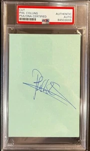 PHIL COLLINS FIRMADO AUTOGRAFIADO 3X5 TARJETA DE ÍNDICE CORTE PSA/ADN LOSADO CERTIFICADO DE AUTENTICIDAD GÉNESIS - Imagen 1 de 2