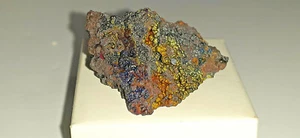 1" X 1" Iridescent "Rainbow" Hematite on Quartz, Graves Mt., GA. w acrylic base - Picture 1 of 6