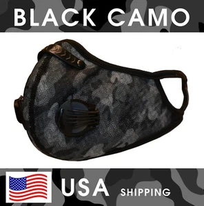 Máscara facial de carbono activado malla S/M para adultos negra, azul teniente, naranja, gris envío a EE. UU. - Imagen 1 de 18