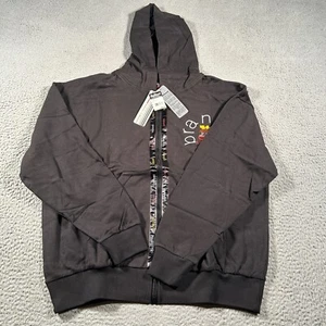 Makaveli Giacca Pile Uomo Grande Nera Full Zip con Cappuccio Tasche a Tasca Gorpcore - Foto 1 di 7