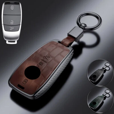 Zinc Alloy Leather Car Key Case Cover For Benz A B C E S G CLA GLE CLS GLC GLS - Image 1 of 4