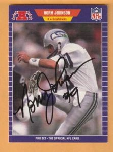 Norm Johnson Seattle Seahawks AUTO Firmado 1989 Pro Set UCLA Bruins - Imagen 1 de 2