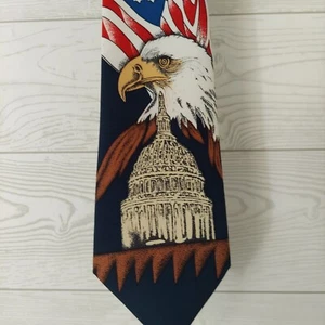 USA Flagge Adler Neuheit Krawatte rot blau ganz amerikanisch - Bild 1 von 4