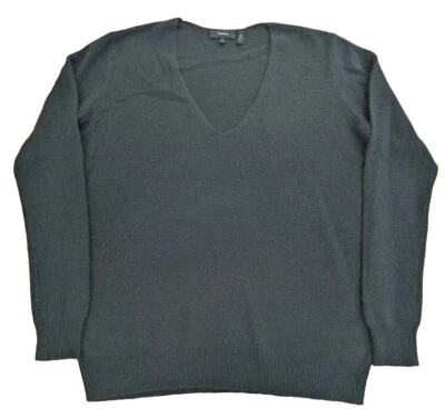 Теория свитер женщин размер средний зеленый кашемир шелк V шеи пуловер мягкий - Изображение 1 из 4