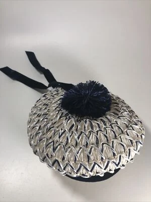 Sombrero Cenicienta Vintage Niña Gorro de Pascua Años 50 o 60 Azul y Blanco Lolita Foto 1 de 4