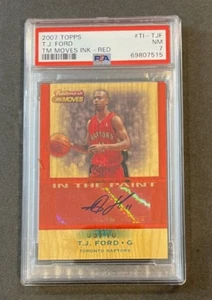 2007 TOPPS T.J. FORD TRADEMARK MOVES - #TI-TJF NEAR MINT - MINT - PSA 7 POP of 1 - Picture 1 of 2