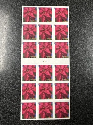 #4821 Poinsettia Christmas Forever Stamp Booklets Of 18 ATM - Image 1 of 2