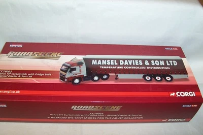 CORGI ROADSCENE - CC18003 - VOLVO FH CURTAINSIDE - MANSEL DAVIES - 1:76th.. - Image 1 of 4