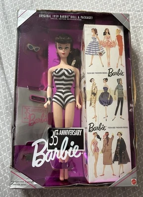 Barbie Mattel 35 aniversario 1959 reproducción, morena edición especial nueva en caja Foto 1 de 4