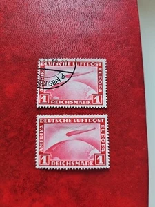 Impero tedesco 1931 minr 455 mai usato*/mest. francobolli aerei dirigibile conte - Foto 1 di 3