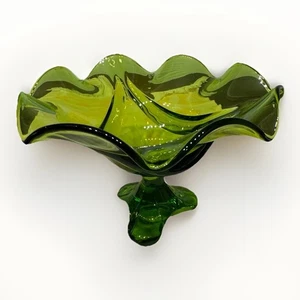 Ciotola composta drappo epico verde avocado vetro vichingo piatto caramelle vintage bellissimo - Foto 1 di 7