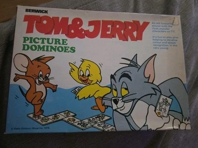 TOM & JERRY PICTURE DOMINOES  100% Complete Vintage Berwick Game 70s Rare Retro  - Image 1 of 3
