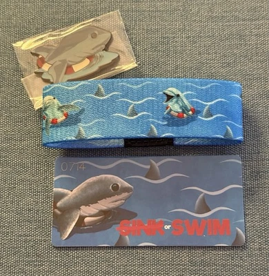 New! ZOX Strap *SINK OR SWIM - Dolphins* Sz MEDIUM - Wristband w/ Card & Magnet - Image 1 of 3