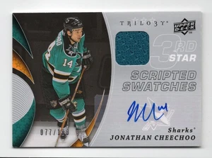 2008-09 Upper Deck Trilogy Scripted Swatches Auto Jersey Jonathan Cheechoo /100 - Picture 1 of 2