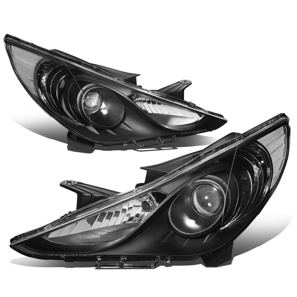 Faros/lámparas proyectores de esquina transparentes carcasa negra para Hyundai Sonata Fit 11-14 Foto 1 de 4
