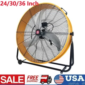 24/30/36" Industrial High Velocity Drum Floor Fan 3-Speed Adjustable 360° Tilt - Picture 1 of 13