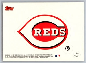 Pegatina con logotipo de béisbol MLB 2001 Topps Cincinnati Reds - Imagen 1 de 2