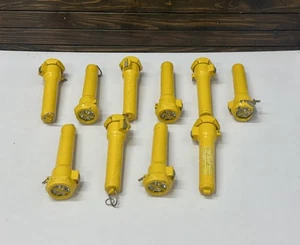 Set of 10 Original Vintage Aluminum Yellow Navy Safety Torch by SA Equipment Ltd - Picture 1 of 15