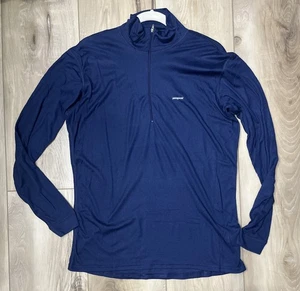 Patagonia Mens 1/2 Zip Capilene Lightweight Base Performance Blue Size L NEW - Picture 1 of 9