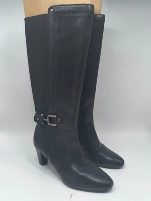 Botas de Vestir Anne Klein Iflex GAELYN Hasta la Rodilla Cuero Negro-Talla 5M Foto 1 de 4