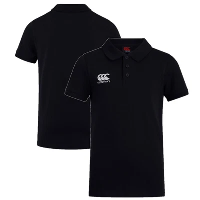 Canterbury Rugby Kinder Polo Schwarz Waimak Poloshirt - Neu