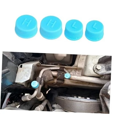 Tapa de válvula de repuesto para aire acondicionado de coche, tapa de refrigerante, R134a AC 4 PIEZAS Foto 1 de 4