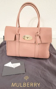 Usado en Excelente Condición Mulberry Bayswater Suave Pequeño Grano Clásico en Rosa Pétalo, Recibo - Imagen 1 de 23