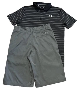 Boys Under Armour Polo Shirt & Golf Chino Shorts Sz YLG 16 Casual Outfit - Picture 1 of 12