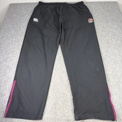Canterbury Tracksuit Bottoms Mens 4XL Black England Track Pants Open Hem Rugby - Image 1 of 4