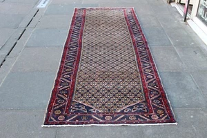 Corredor Largo Vintage Hecho a Mano Tradicional Oriental Lana Marrón Azul 287x98cm - Imagen 1 de 13