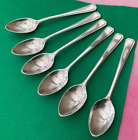 F&w Coffee Spoons Set X6 Art Deco Style C1921 Antique Silver Plate Cutlery