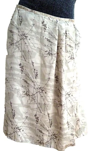 Calvin Klein Wrap Skirt Sz 8 MEDIUM 100% Silk Midi Abstract Olive Print Pockets - Picture 1 of 7