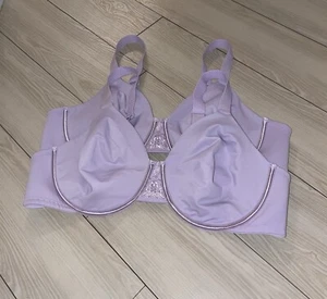 2 Vanity Fair 76080 Beauty Back Full Figure Minimizer Underwire Bras 44C Purple - Picture 1 of 6